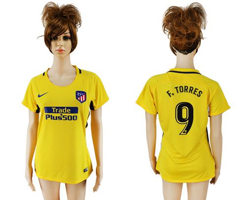Women's Atletico Madrid #9 F.Torres Away Soccer Club Jersey - Click Image to Close